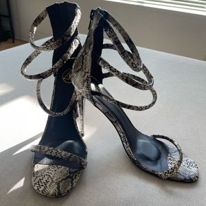 Snake print heels